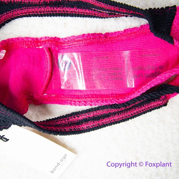 New! Bond Eye Free People bikini bottom pink black color block, one size - Picture 7 of 10